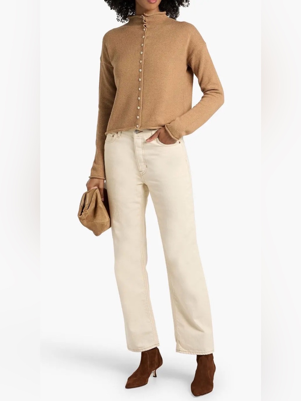 NWT Alex Mill Bev Relaxed Jeans Womens 26 Ecru Cream High Rise Straight Leg New